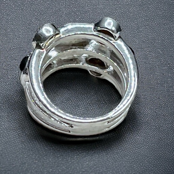 🌺Sterling Onyx & 28 Genuine Diamond Ring - Picture 5 of 14